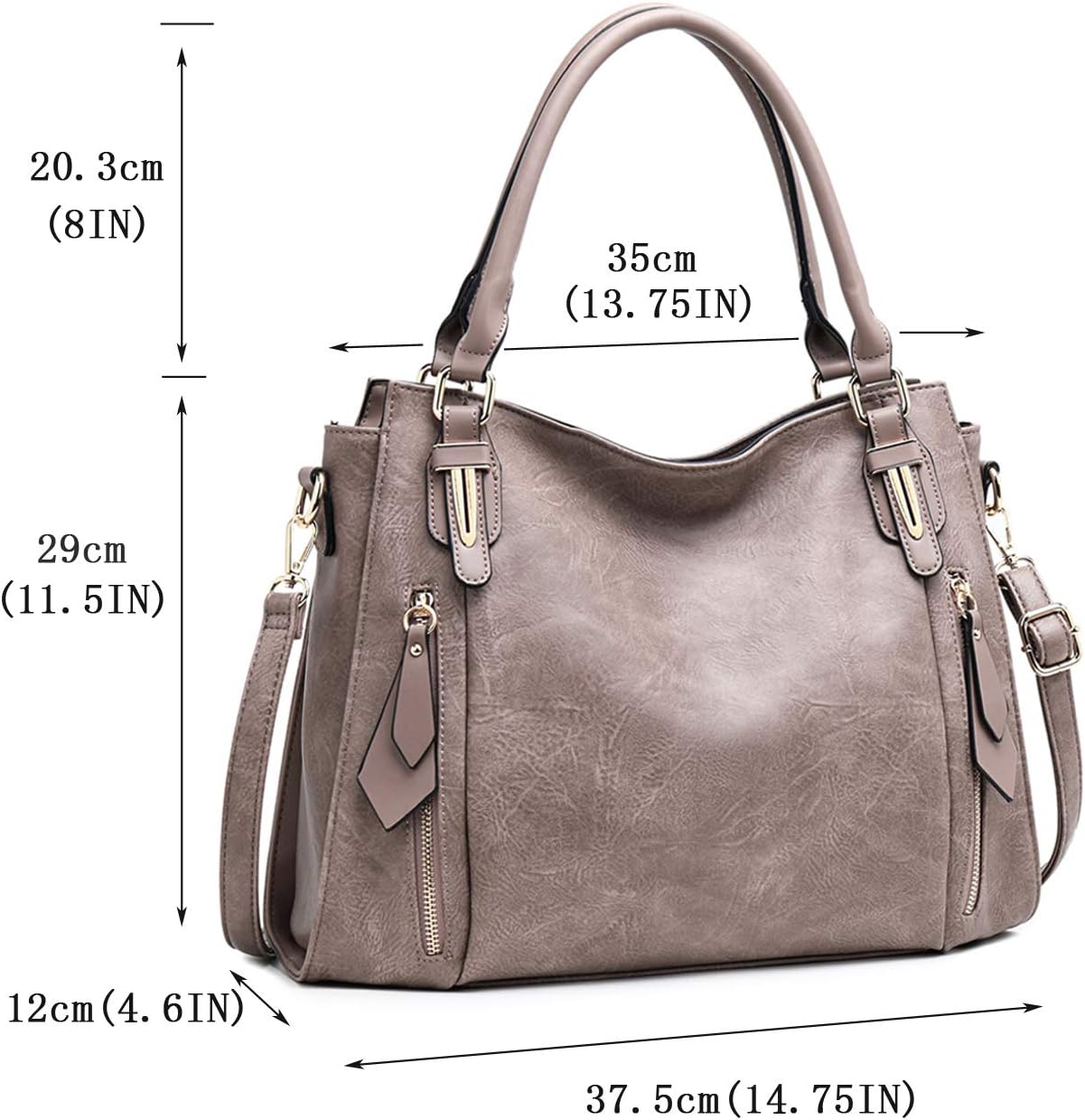 Women Tote Bag Handbags PU Leather Fashion Hobo Shoulder Bags with Adjustable Shoulder Strap - Image 4