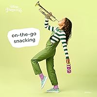 Vista 5 de Whiskware Disney Princess and the Frog, Stackable Snack Containers for Kids, 3 Stackable Snack Cups for School or Travel, Formula and Cupholder Tiana