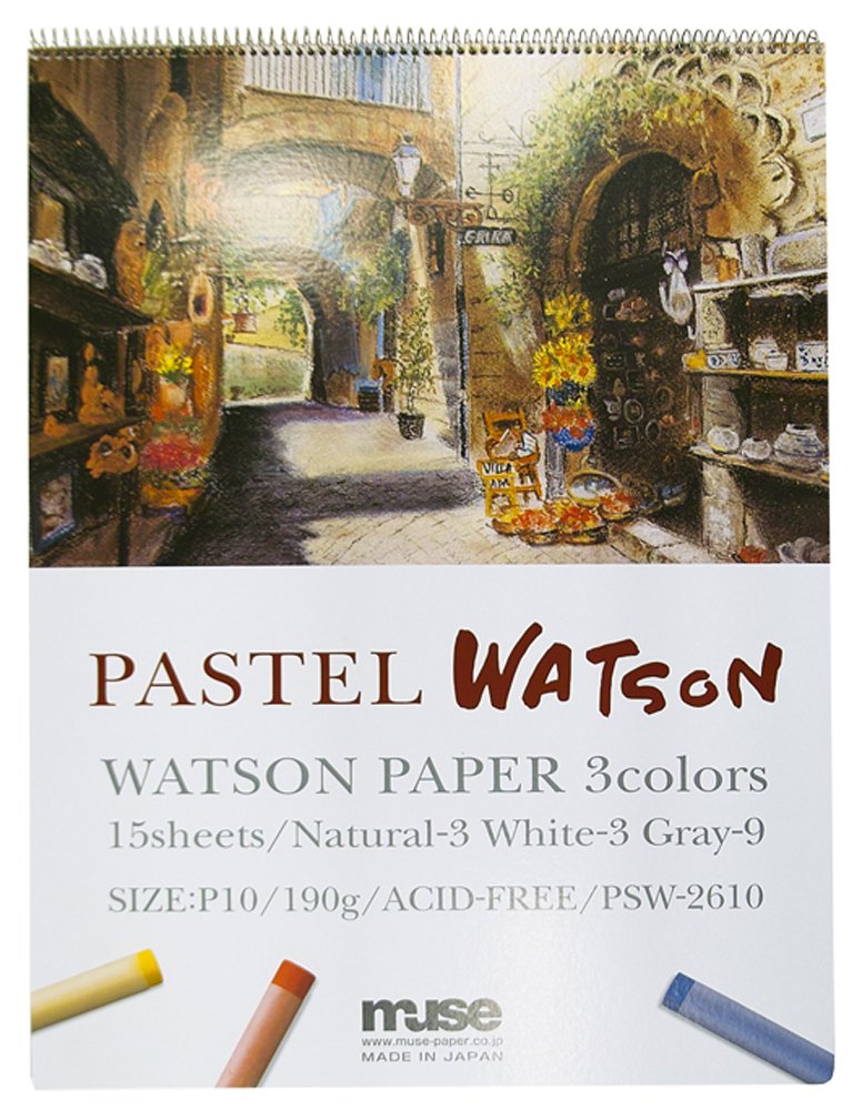 MUSE PSW-2610 P10 Pastel Watson Book, P10, 6.7 oz (190 g), White, Natural, Gray, Pack of 15