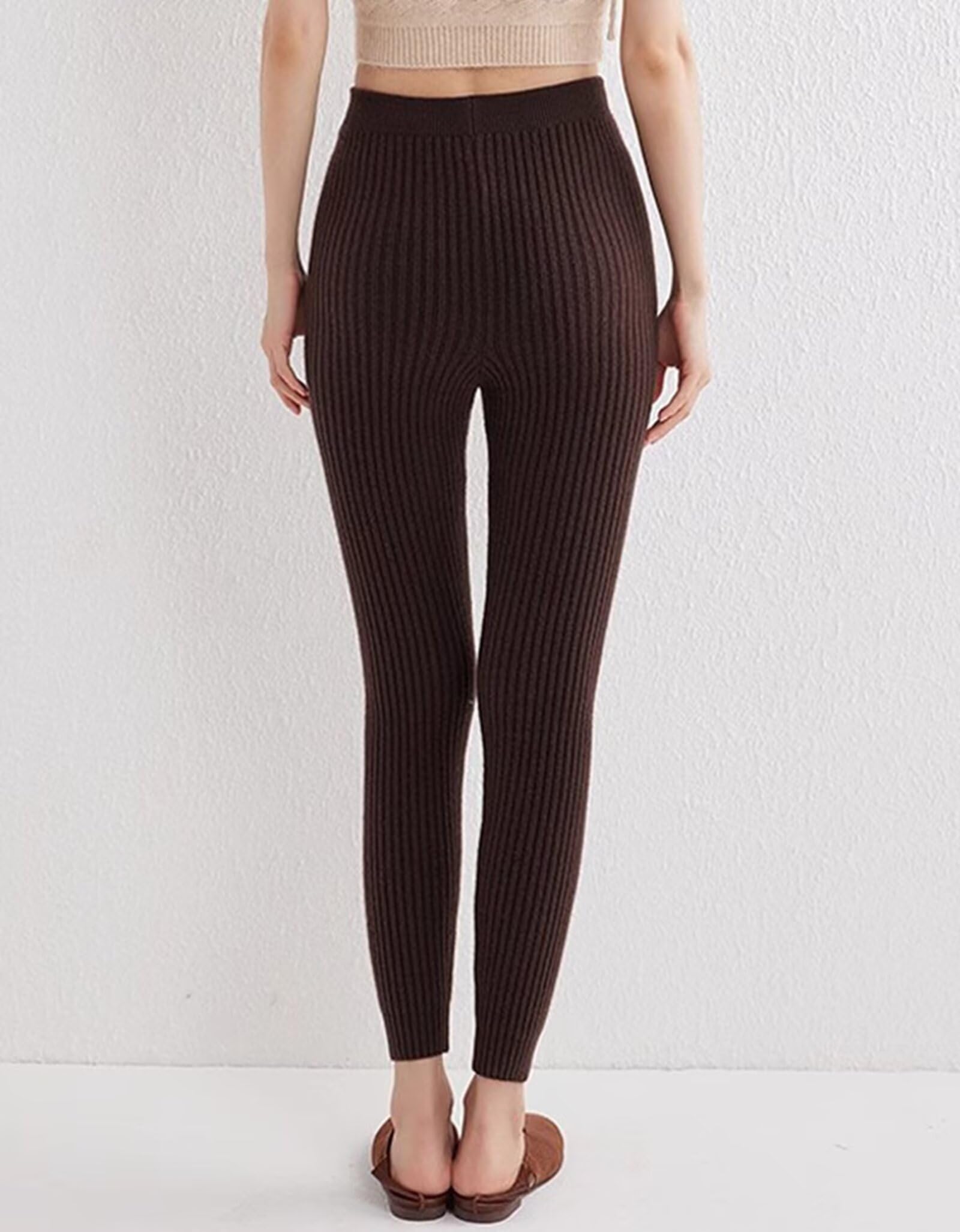 100% Cachemira Pantalones térmicos para Mujer,Pantalones de Cintura Alta para Mujer,Pantalones térmicos de Invierno para Caminar Esquiar Senderismo