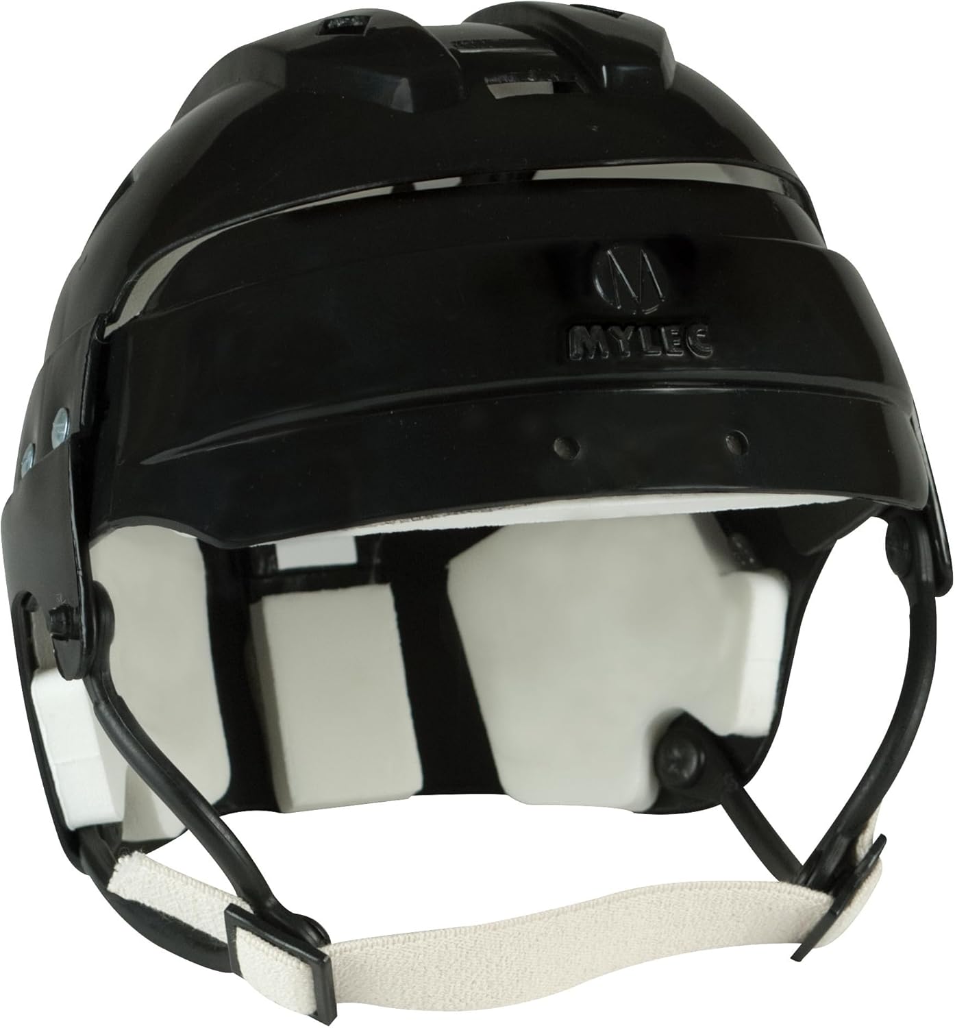 MYLEC Pro Roller Hockey Helmet with Chin Strap - Lightweight Durable High-Impact Black Youth Helmet for Skating Biking (Adjustable Fit)