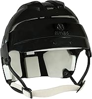 MYLEC Pro Roller Hockey Helmet with Chin Strap - Lightweight Durable High-Impact Black Youth Helmet for Skating Biking (Adjustable Fit)