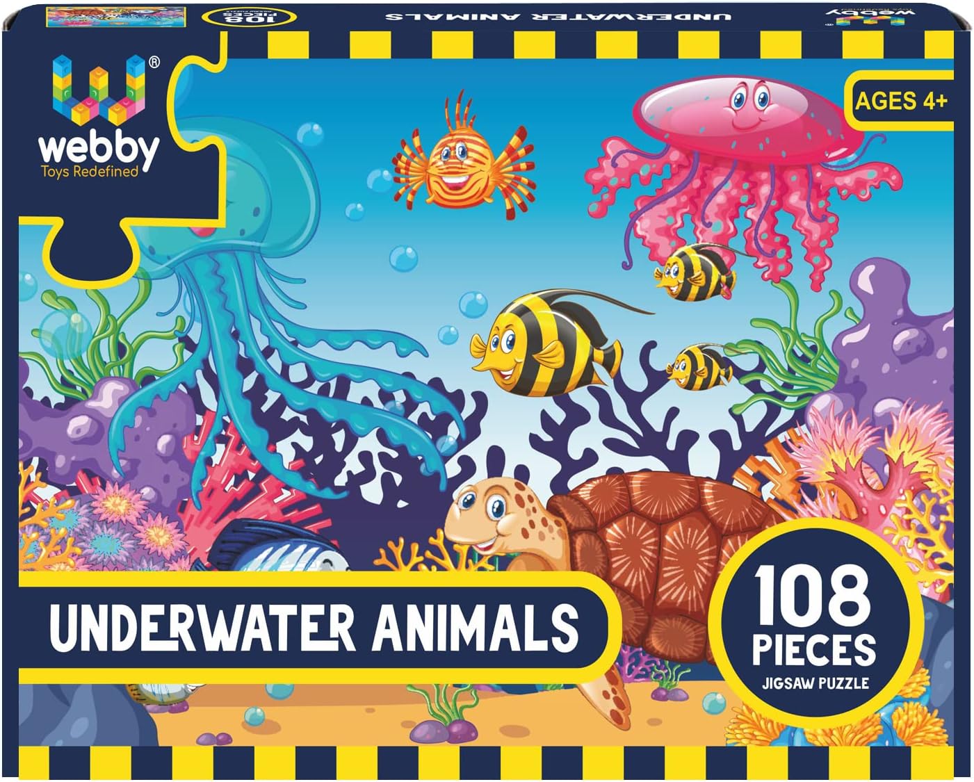 Webby Underwater Animals Jigsaw Puzzle, 108 Pieces