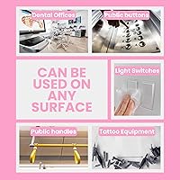 Vista 4 de Película de barrera rosa de 1200 hojas de 4 x 6 pulgadas, cinta protectora de polietileno desechable y gruesa, película de barrera dental, película