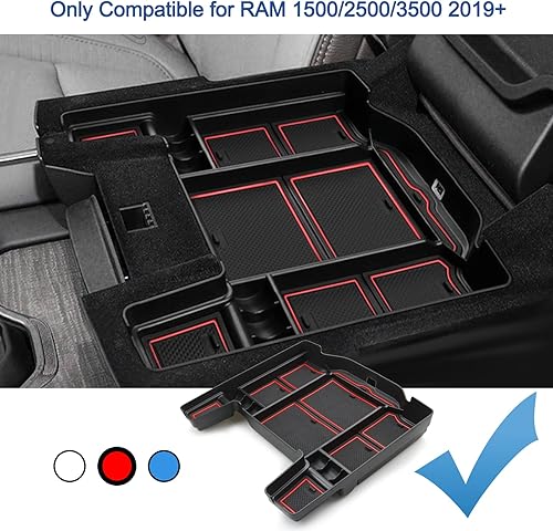 Miniatura 2 de Organizador de consola central Ram 1500 2019-2023 2024, para Dodge Ram 2500 3500 bandeja de consola 2024 2023 Ram 1500 2500 3500 organizador de