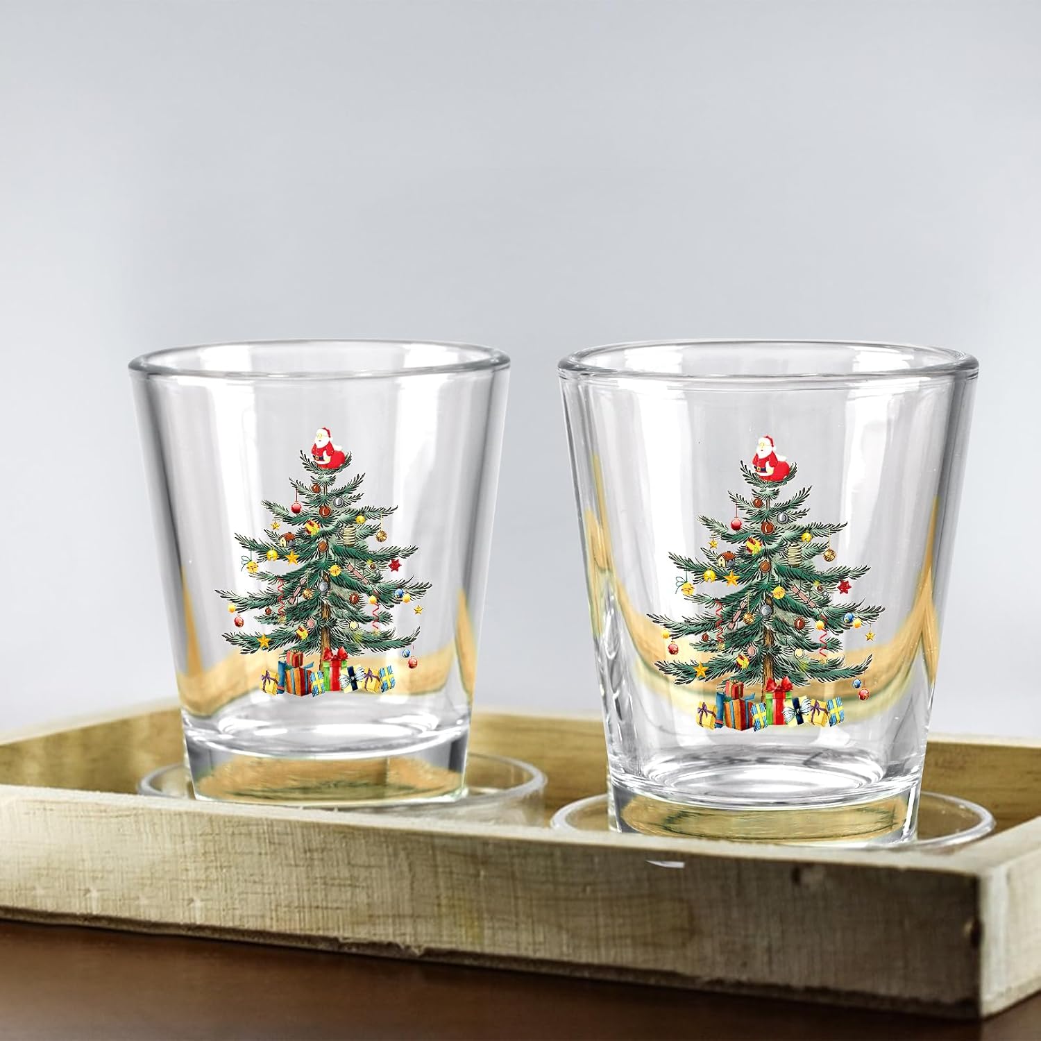 Futtumy Christmas Shot Glasses, 2 OZ Christmas Tree Shot Glasses, Holiday Shot Glasses for Adults Couples Man Women Coworkers, Novelty Shot Glass for Christmas White Elephant Gifts, Funny Shot Glasses - Image 3