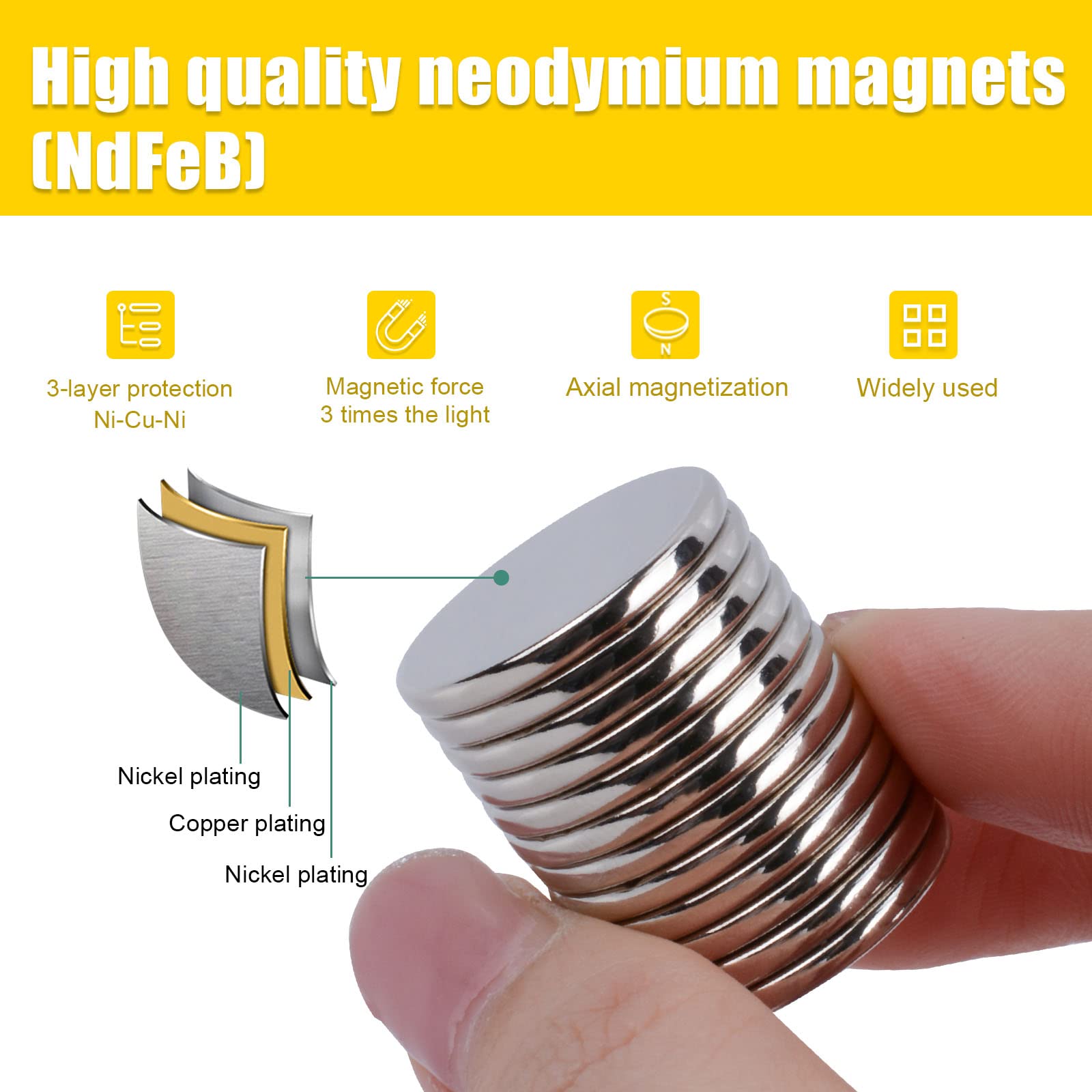 MAGXCENE 20 stuks magneten, 15 x 2 mm, neodymium-magneten, extra sterk, groot, rond, sterke magneten voor koelkast, magneetbord, whiteboard, kantoor, knutselen
