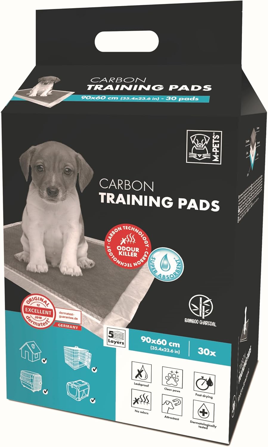 M-PETS 30 Pcs - Carbon 90 X 60 Training Pads,