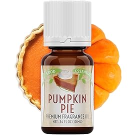 Good Essential Professional Pumpkin Pie Fragrance Oil 10 ml for Halloween, Candles, Soaps, Lotions, Perfume 0.33 fl oz - Pumpkin Scent for Candles & Diffusers