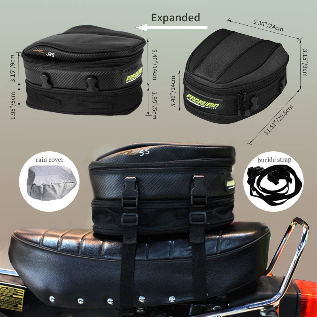 Motorcycle Tail Bag Waterproof Luggage Multifunctional Saddle Bags Powersports Motorcycle Rear Seat Backpack Accessories Tear-Resistant Dual Use 10L Capacity for Universal Fit : Automotive