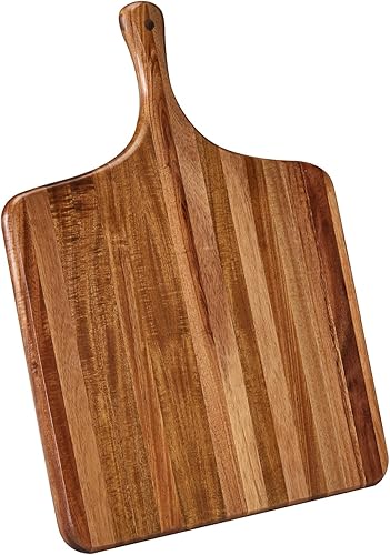 Tabla de cortar grande de madera de acacia con asa, tabla de charcutería de madera, tabla de cortar para cocina, carne, queso, verduras, frutas y