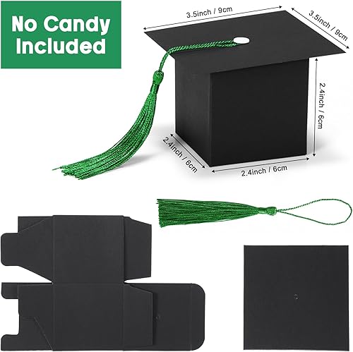 Miniatura 2 de Bememo 100 cajas de dulces de graduación, regalos de fiesta de graduación, cajas de regalo de clase de 2025, centros de mesa de graduados con borla