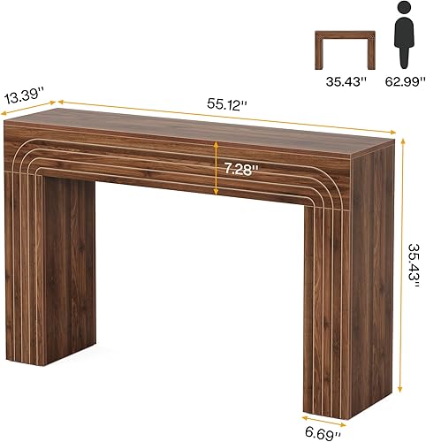 Miniatura 2 de Tribesigns Mesa consola de 55.12 pulgadas, mesa de sofá extra larga detrás del sofá, mesa de entrada de granja de madera para sala de estar,