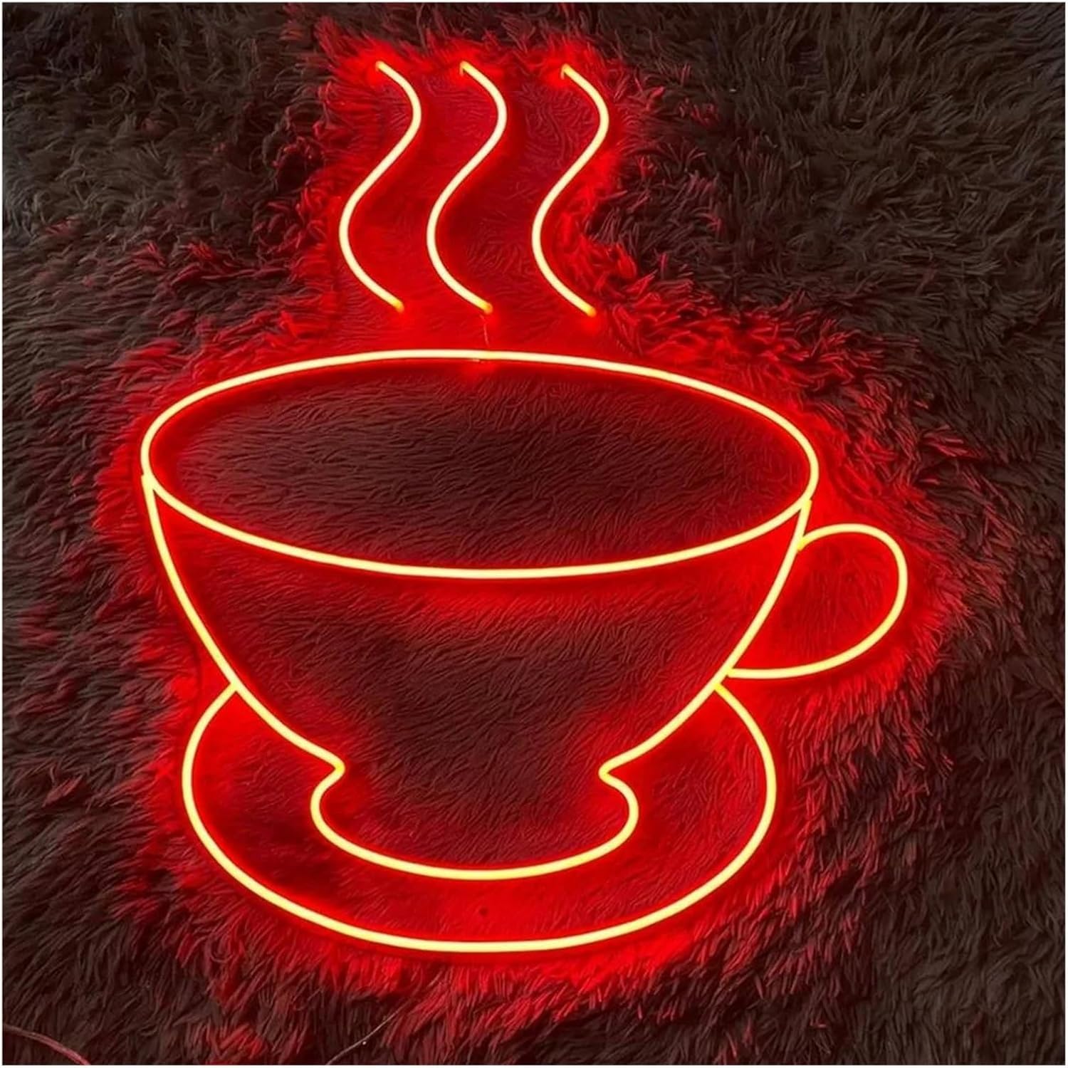 Zynther Neon lamp Neon Sign Coffee Cup Shaped Lights for Wall Decor Club Bistro 30cmx38.1cm