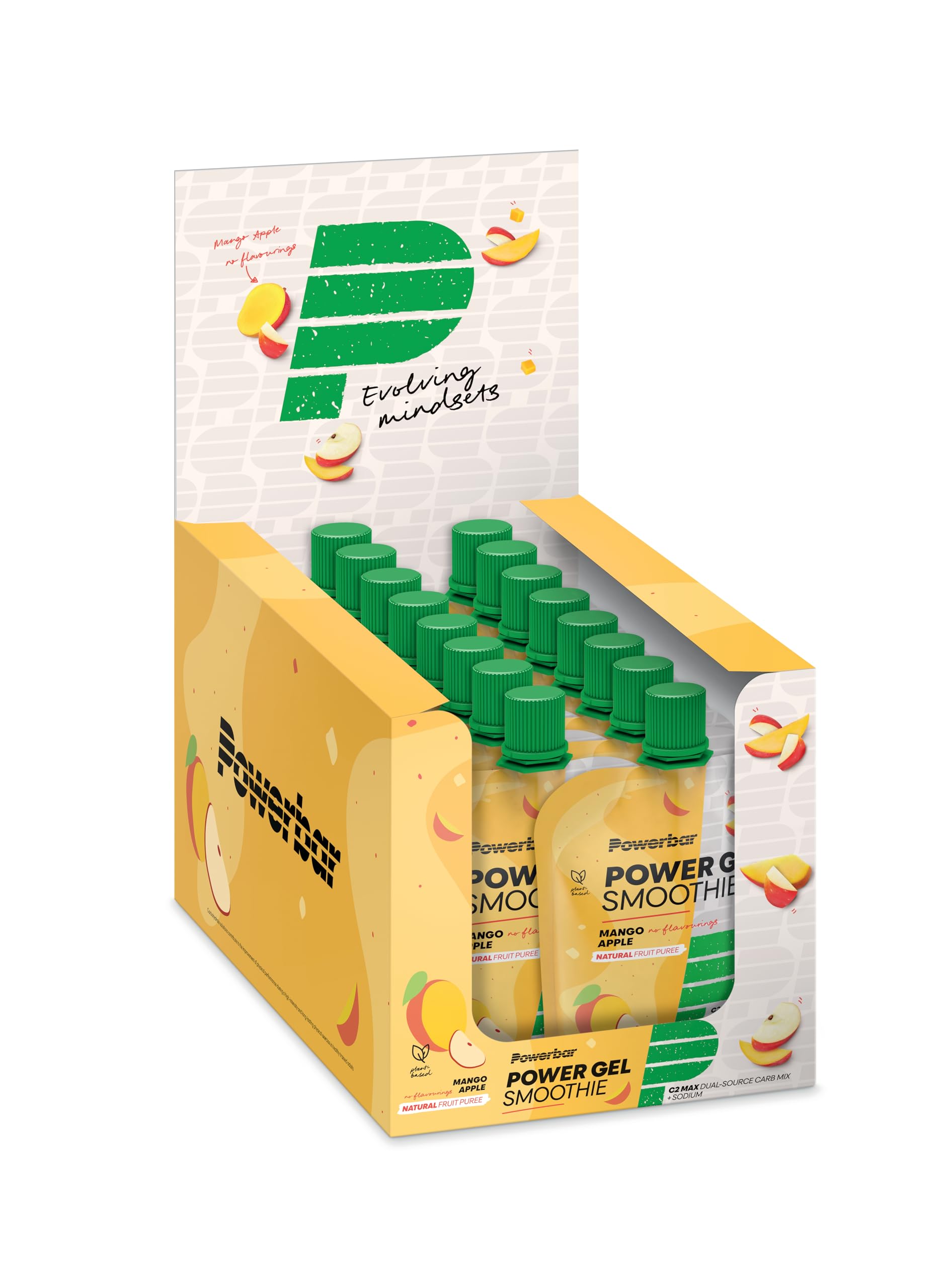 Powerbar PowerGel Smoothies Mango Apple 16x90g, Frullato di Energia Vegana, Magnesio Sodio e Maltodestrina
