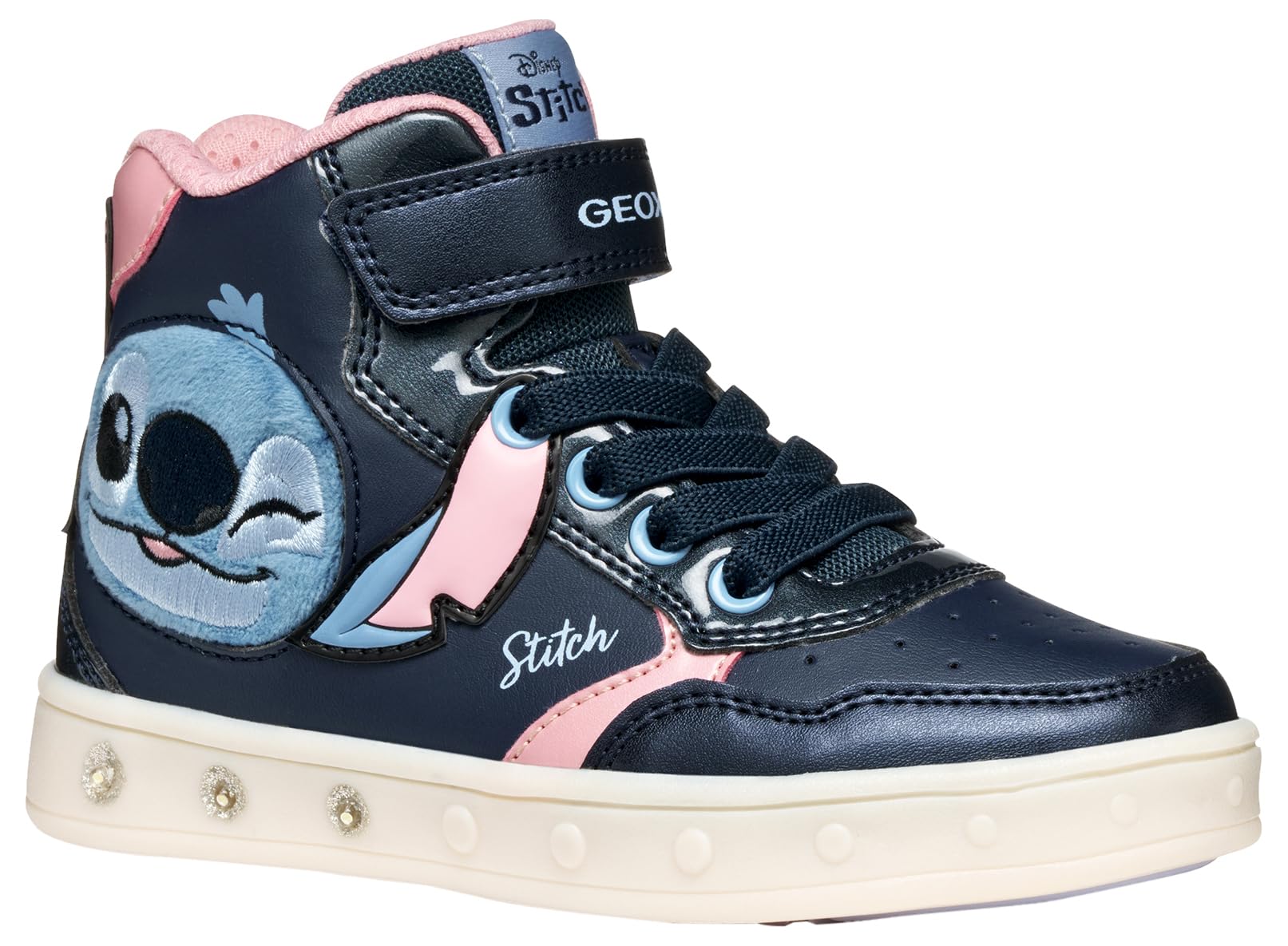 Geox Junior J Skylin Girl Sneakers Navy/Pink,7 UK Child