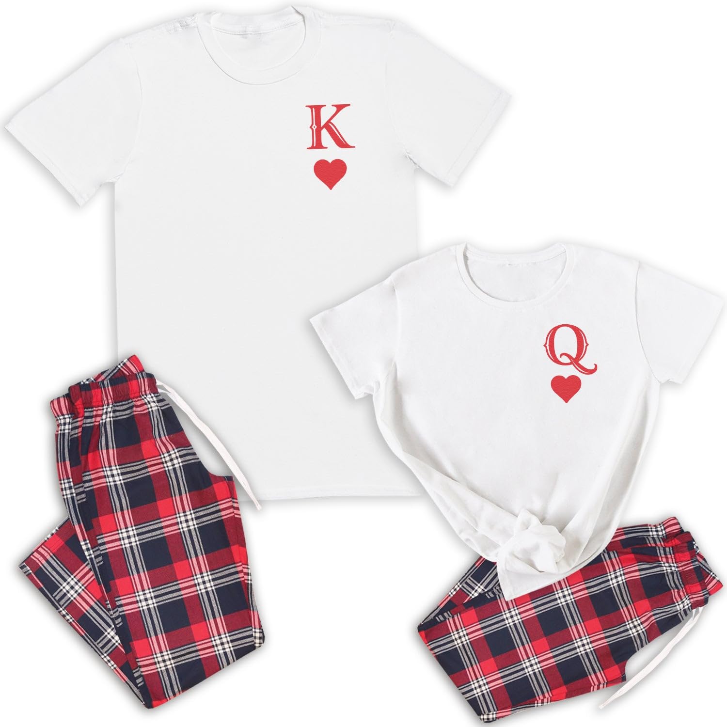 The Gift Project King & Queen Logo in Red - Create Matching Pyjamas - Top & Tartan PJ Bottoms - (Sold Separately)