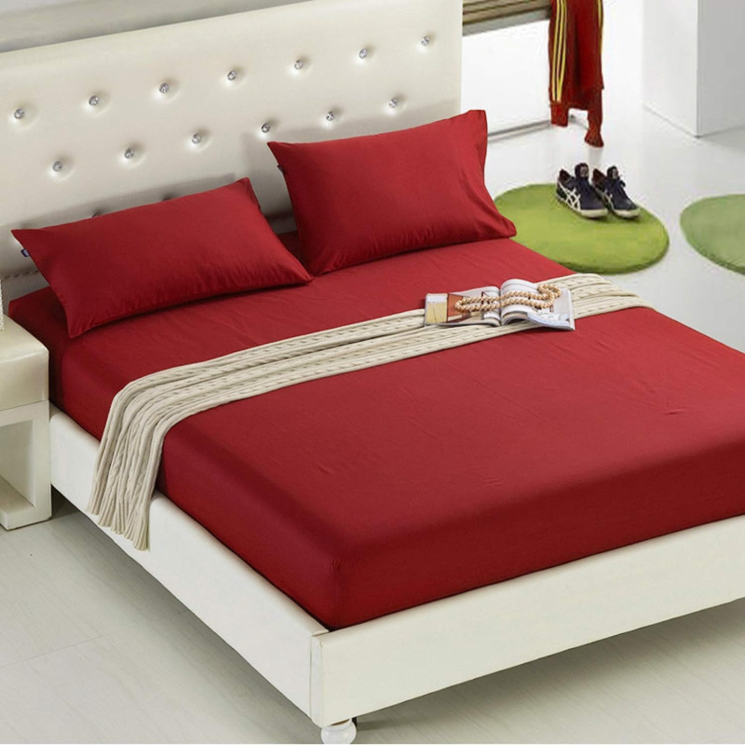 Mattress Protector Cotton Feel Terry Ultra Soft Waterproof Mattress Protector | Breathable - Hypoallergenic Mattresses Cover 72" x 72" -Double Bed - Maroon (B08596GY3Q) Amazon Price History, Amazon Price Tracker