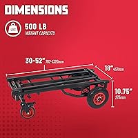 Vista 6 de Gator Frameworks Carrito plegable multiutilidad con extensión de 30-52" y capacidad de carga de 500 libras (GFW-UTL-CART52)