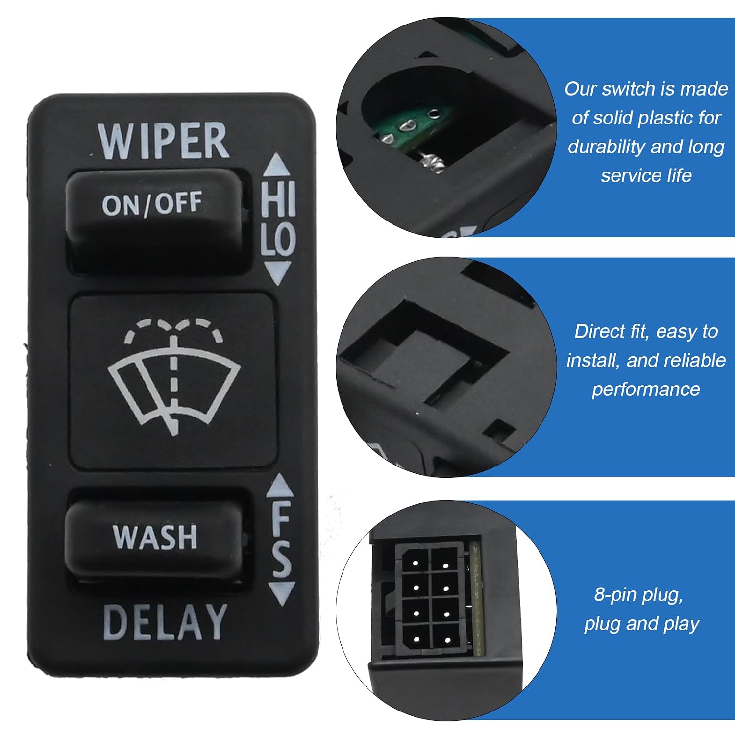 IWPSFL001 Wiper Control Switch Replacement for Freightliner Coronado 2001-2017, Replacement for Freightliner Columbia 2000-2017, Replace 0623096003 0646159001