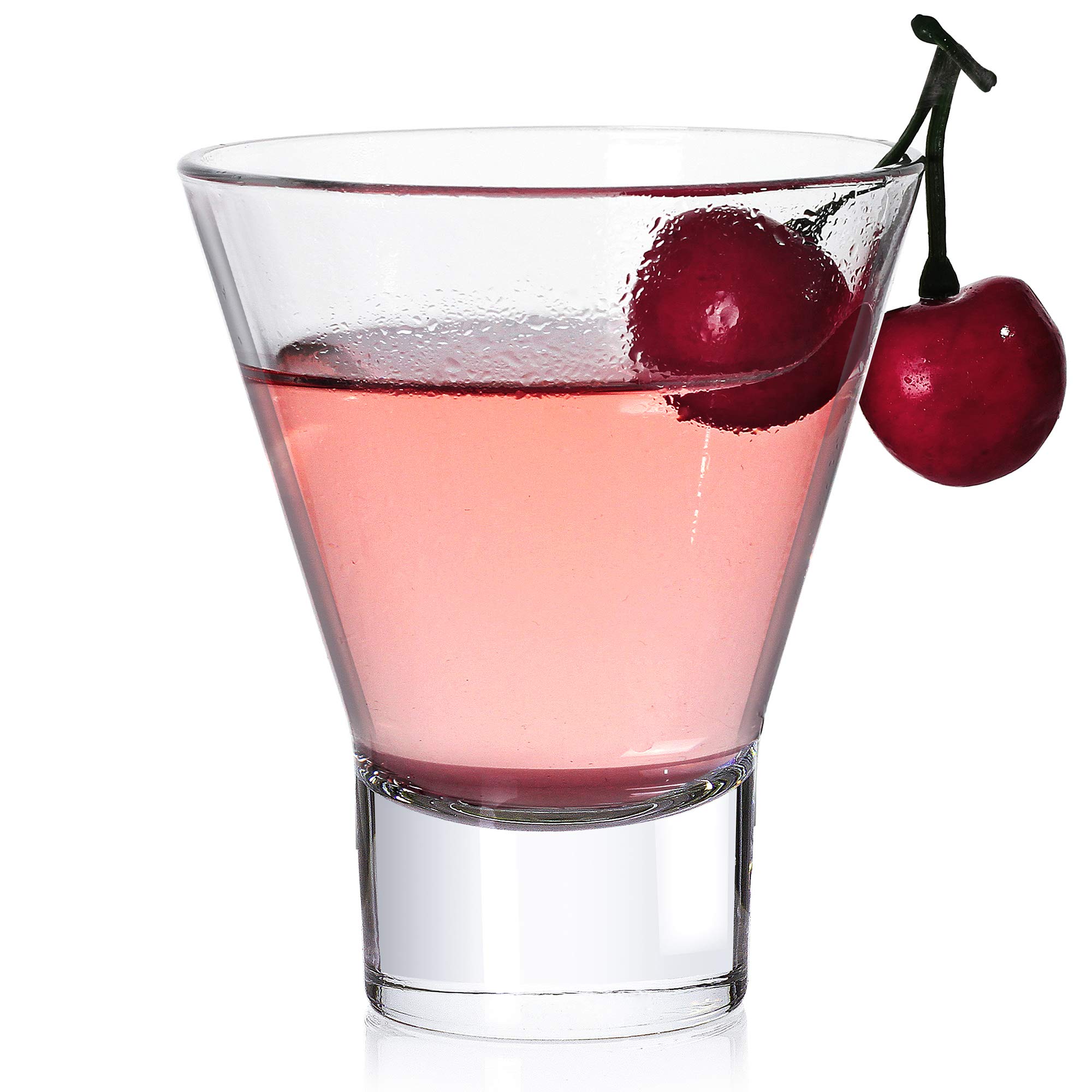 Necessia Martini-Glaser Set | 4 Stück, Je 237 Ml | Elegante Stielgläser Für Cocktails & Desserts – Klare Konusform, Breiter Rand Für Garnituren