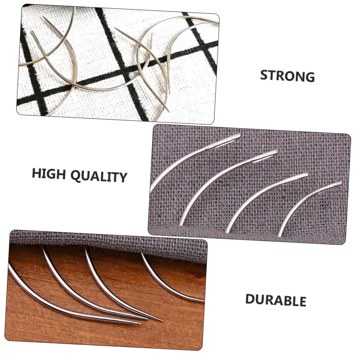 SEWACC 96pcs c Shape Curved Weaving Needles for Sewing Yarn Needles Heavy Duty for Wig Making Craft Projects