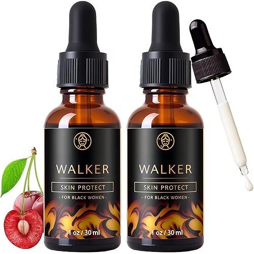 Walker Skin Protect Serum, Natural Firming Face Serum To Reduce Wrinkles, with Black Castor Oil, Hydrate & Brighten Skin for Melanin-Rich Skin, Lightweight & Non-Greasy for all skin types