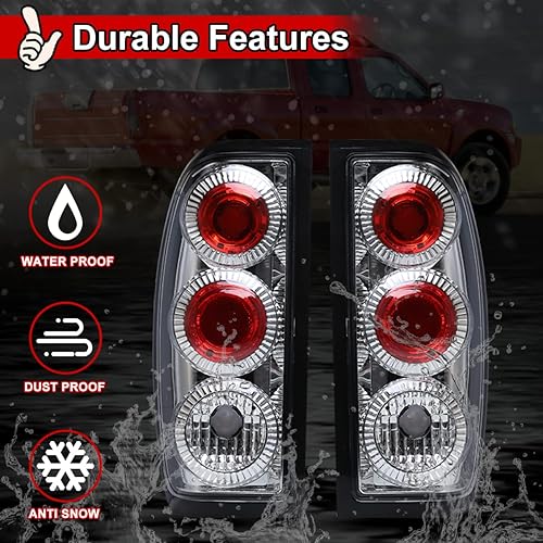 Miniatura 9 de Nixon Offroad Luces traseras para Nissan Frontier 1998 1999 2000 2001 2002 2003 2004, luces traseras halógenas de repuesto para automóvil, 1 par