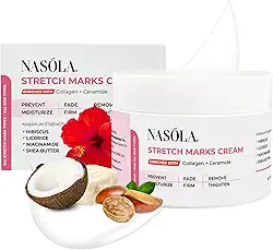 Nasola Creme Para Estrias Na Gravidez, Elimina E Previne Marcas Profundas, Hidratante Remoção De Cicatrizes Gravidez Barriga Com Colágeno Enriquecido Ceramida, 4,23 Oz