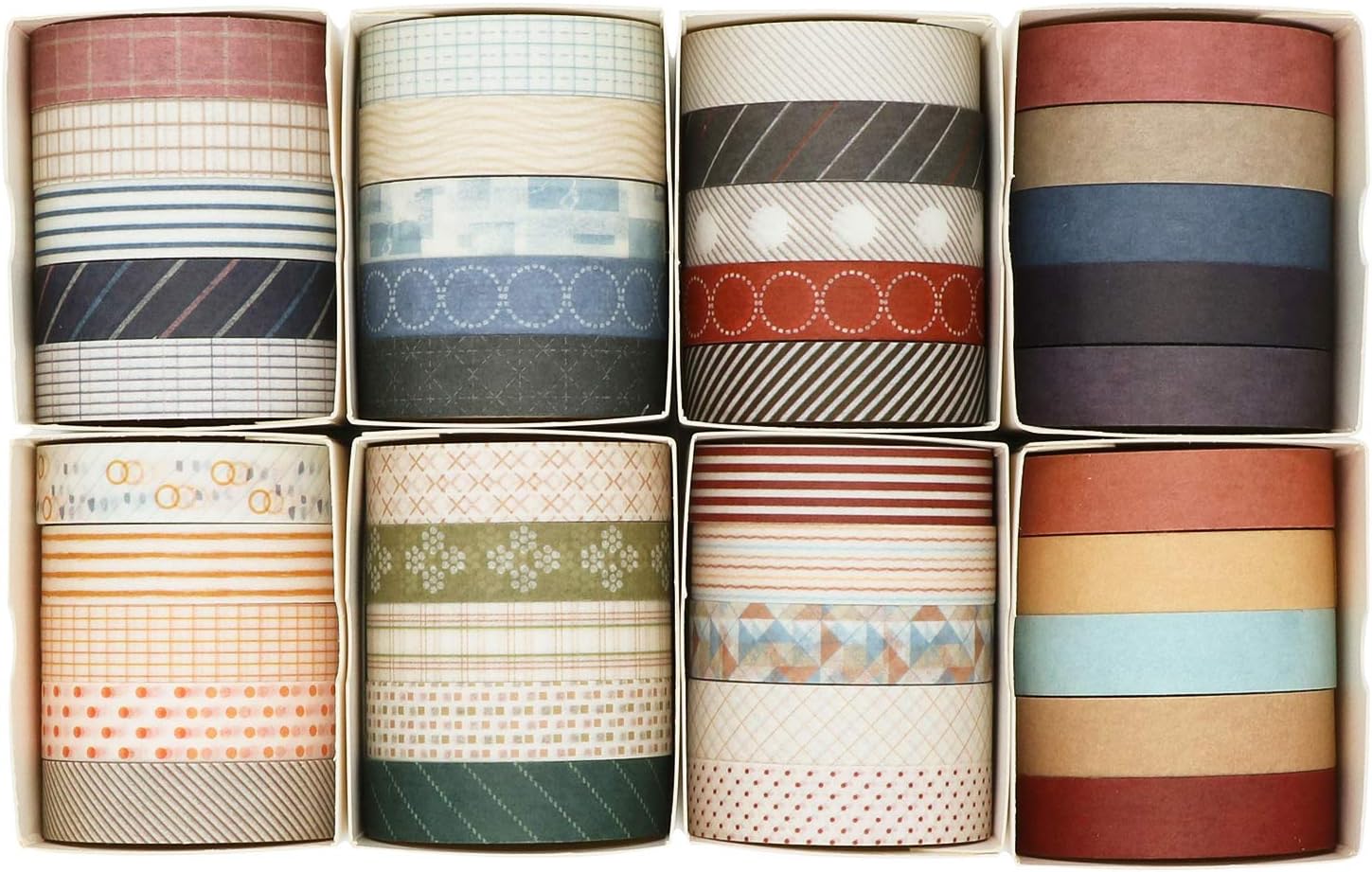 Knaid 40 Rolls of Slim Washi Tape Gift Box Set, Decorative Paper Tapes 10 mm Wide for Scrapbooking, DIY Arts and Crafts, Bullet Journal, Planner, Junk Journal, Notebooks (Minimalist)