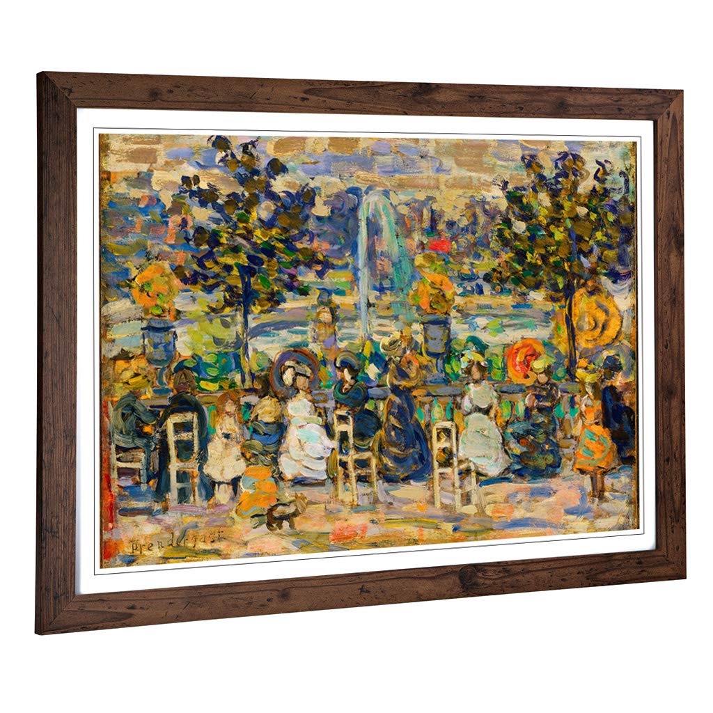 Big Box Art Framed Print of Maurice Pendergrast in Luxembourg Gardens Design | Wall Art Picture | Home Decor for Kitchen, Living Room, Bedroom, Hallway, Walnut, A2 / 24.5x18 Inch / 62x45cm