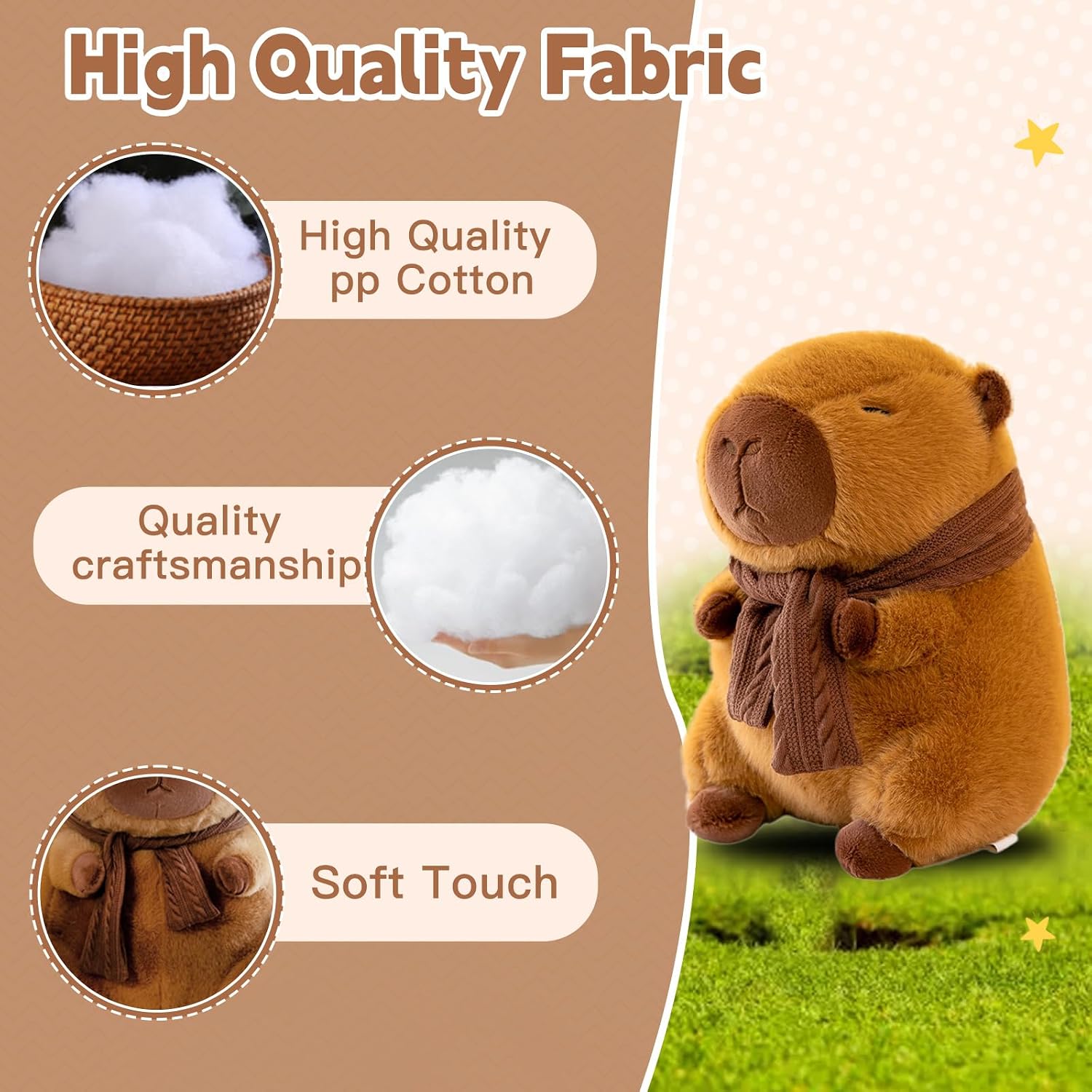 Funny Capybara Golf Headcover, Animals Plush Golf Club Head Covers, Small Size Fits Hybird and Irons, Large Size Fits Standard 460cc Driver Head