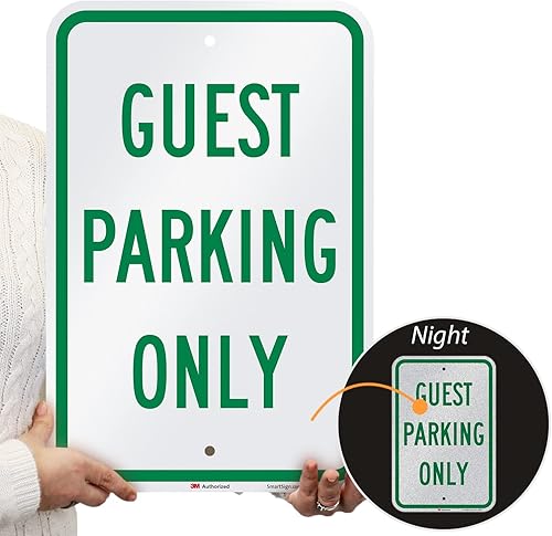 Miniatura 2 de SmartSign Letrero de "Guest Parking Only"  12 x 18 pulgadas, aluminio reflectante de grado de ingeniero 3M