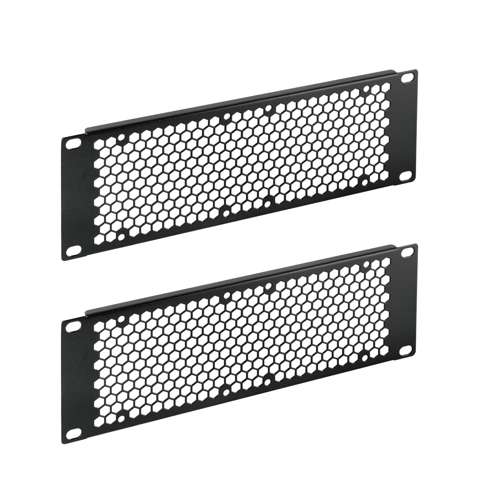 Tecmojo Pannello Cieco Ventilato da 10 Pollici 2U per Montaggio su Rack, Pannello Cieco in Acciaio per Armadi Server Larghi 10 Pollici, Armadi di Rete, Centri Dati, Laboratori Domestici, 2 Pezzi, Nero