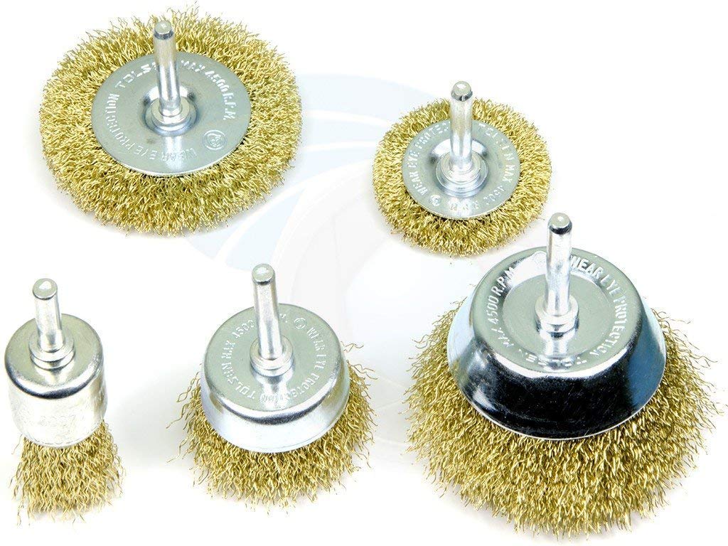 BRUSH HOUSE Wire Brass Brush Multipurpose Set to Remove Paint, Dust, Dirt, Paint Rust Grime Removal Brush, Cleaning Wooden, Brass Wire Brush for Surfaces Medium (Golden) - Set of 5 (B08252VH7M) Amazon Price History, Amazon Price Tracker