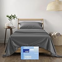 Vista 61 de THREAD SPREAD 100% Sábanas de algodón tamaño Queen - Juego de 4 piezas, 400 hilos, solo sábanas Queen de algodón, suaves, transpirables