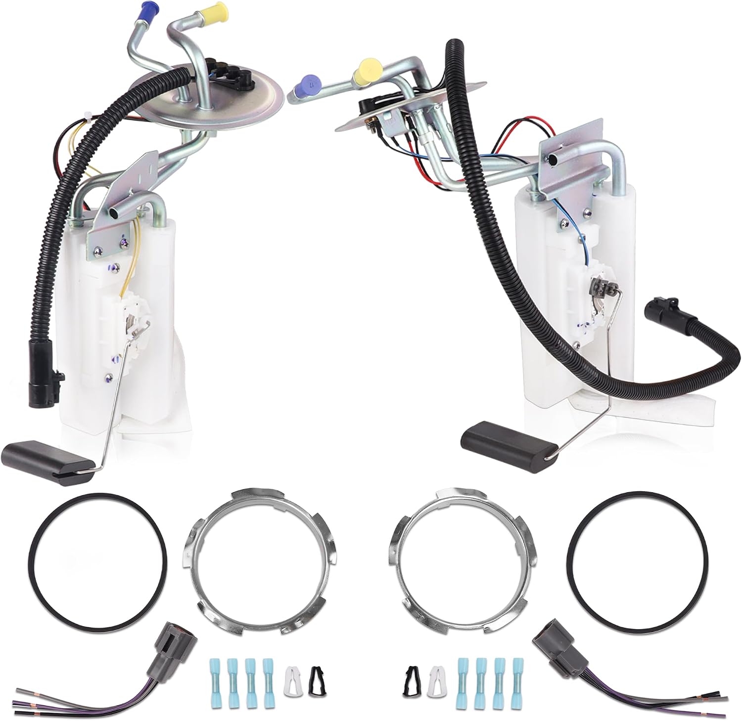 Electric Fuel Pump Module Assembly with Sending Unit Front + Rear F6TZ9A407BB F67Z9H307BA Compatible for Ford F150 F250 F350 1992-1997 (Set of 2)