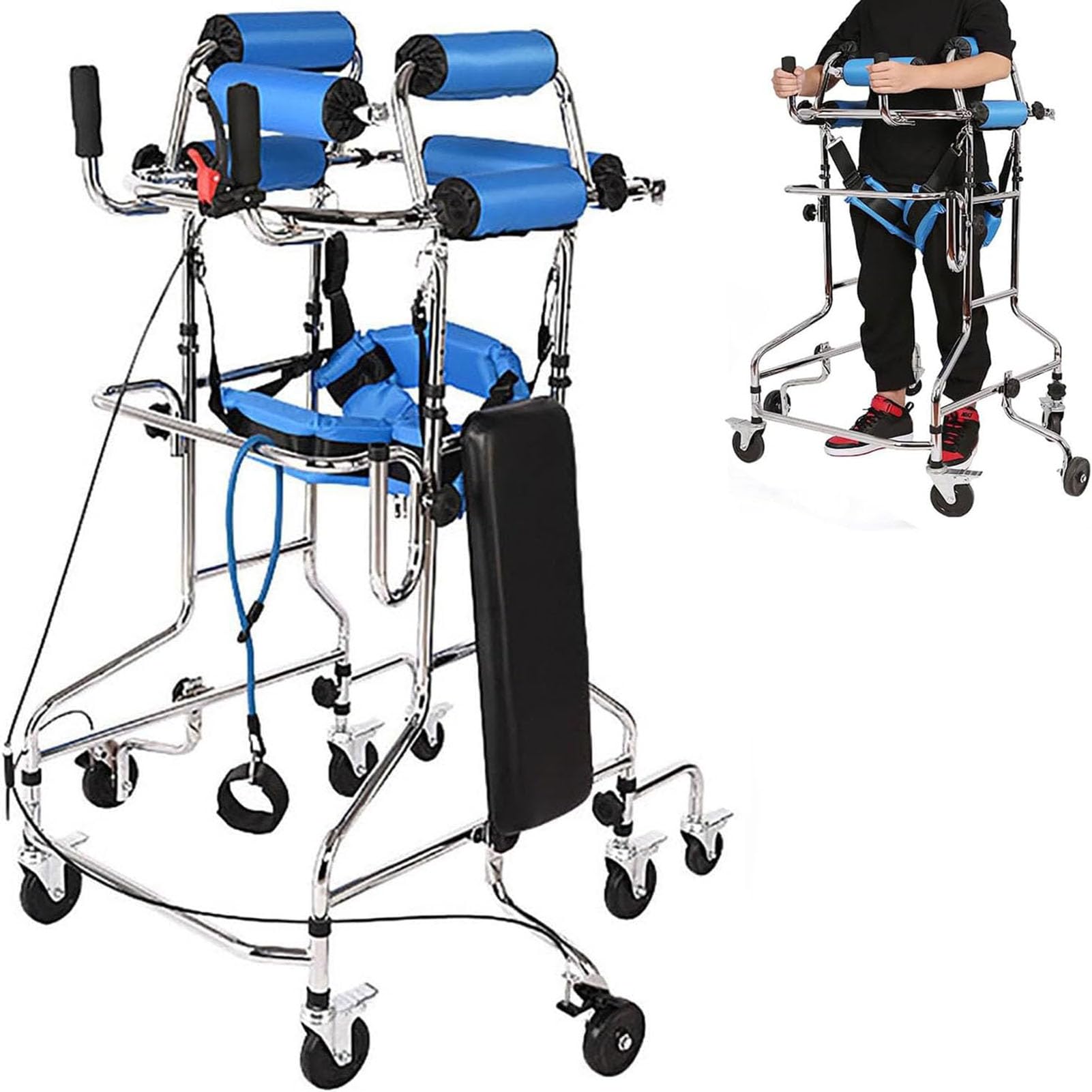 Deambulatore con Sedile per Anziani, Rollator a 4 Ruote, Freni in Piedi Deambulatore Mobilità E Ausili per La Vita Quotidiana Ausili per Anziani Adulti, Altezza Regolabile