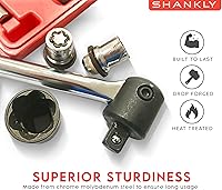 Vista 4 de Juego de llaves giratorias (11 piezas) incluye extractor de tuercas de llanta de 1/2 pulgada con un extractor de tuercas de llanta de 0.394 in