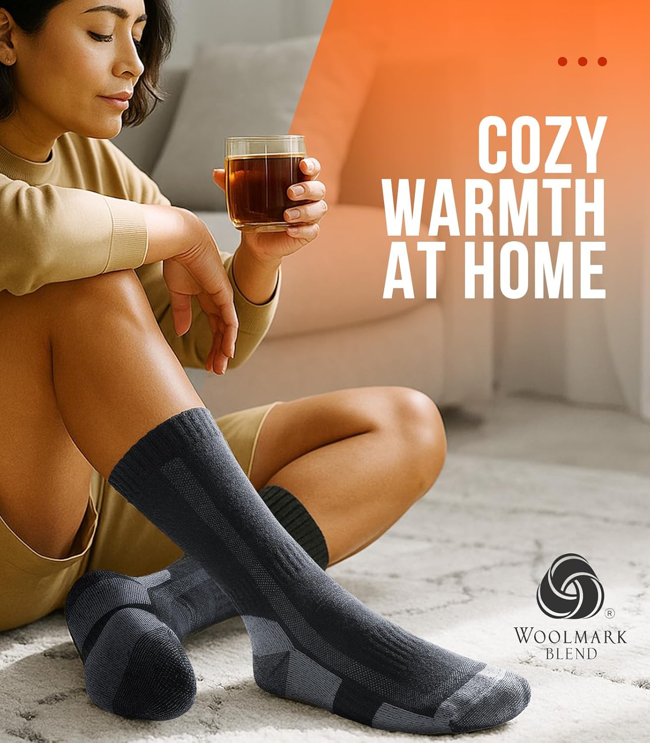 PULIOU Merino Wool Warm Socks for Men Women, 3 Pairs Winter Thermal Moisture Wicking Boot Socks, Breathable Wool Hiking Sock - Image 6