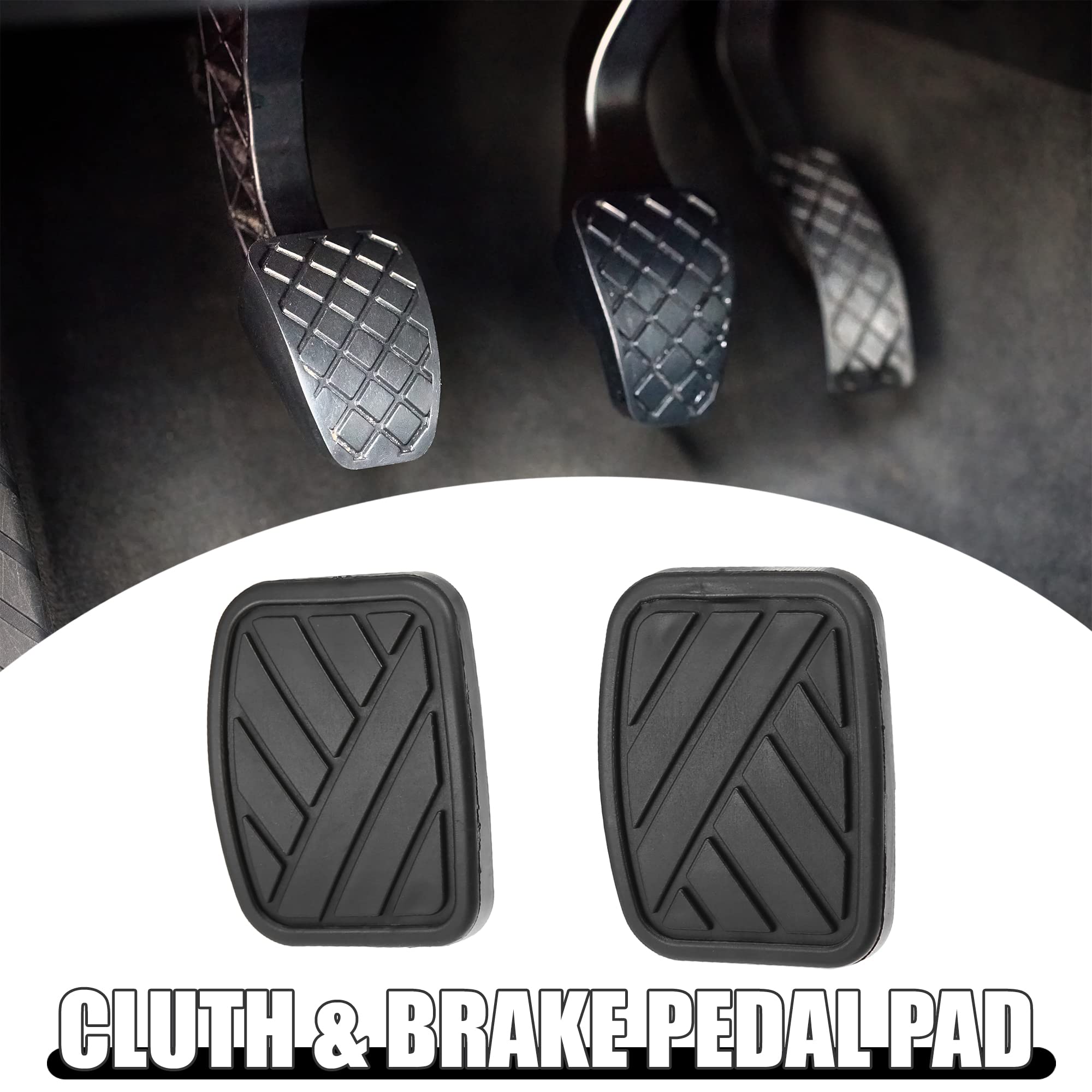 Copri Pedali Auto 2pcs In Gomma - Antiscivolo Per Freno E Frizione, Nero - Foto 7