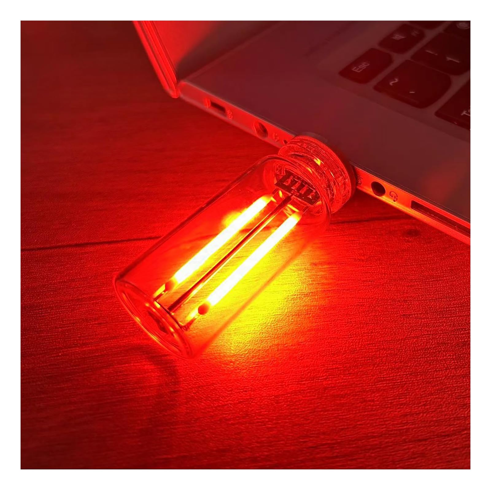 Retro Car Lamps, USB LED Car Interior Atmosphere Lights,Touch Control LED Night Light Mini USB Lamp with Multi-Color Ambient Lights for Car, Bedroom (Red)