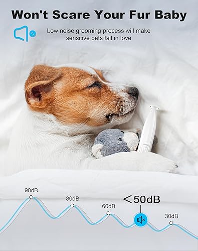 Miniatura 4 de Cortadora de patas de perro para aseo, cortadora de perros recargable inalámbrica con hoja ensanchada, afeitadora eléctrica de precisión de bajo