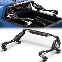 Roll Bar Truck Bed Rack for Mid-Size Trucks, Adjustable 54.33-59.84" Carbon Steel Chase & Sport Bar, 22.02" High, Fits Colorado, Tacoma, Frontier, Gladiator JT, Canyon, Ranger, Ridgeline