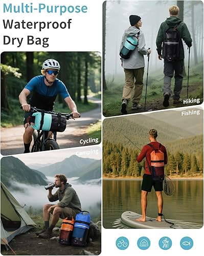 Miniatura 7 de ECOHUB Bolsa seca impermeable para mujeres y hombres, 5L10L20L Roll Top Bolsa de almacenamiento ligera en seco Mochila para viajes, kayak,