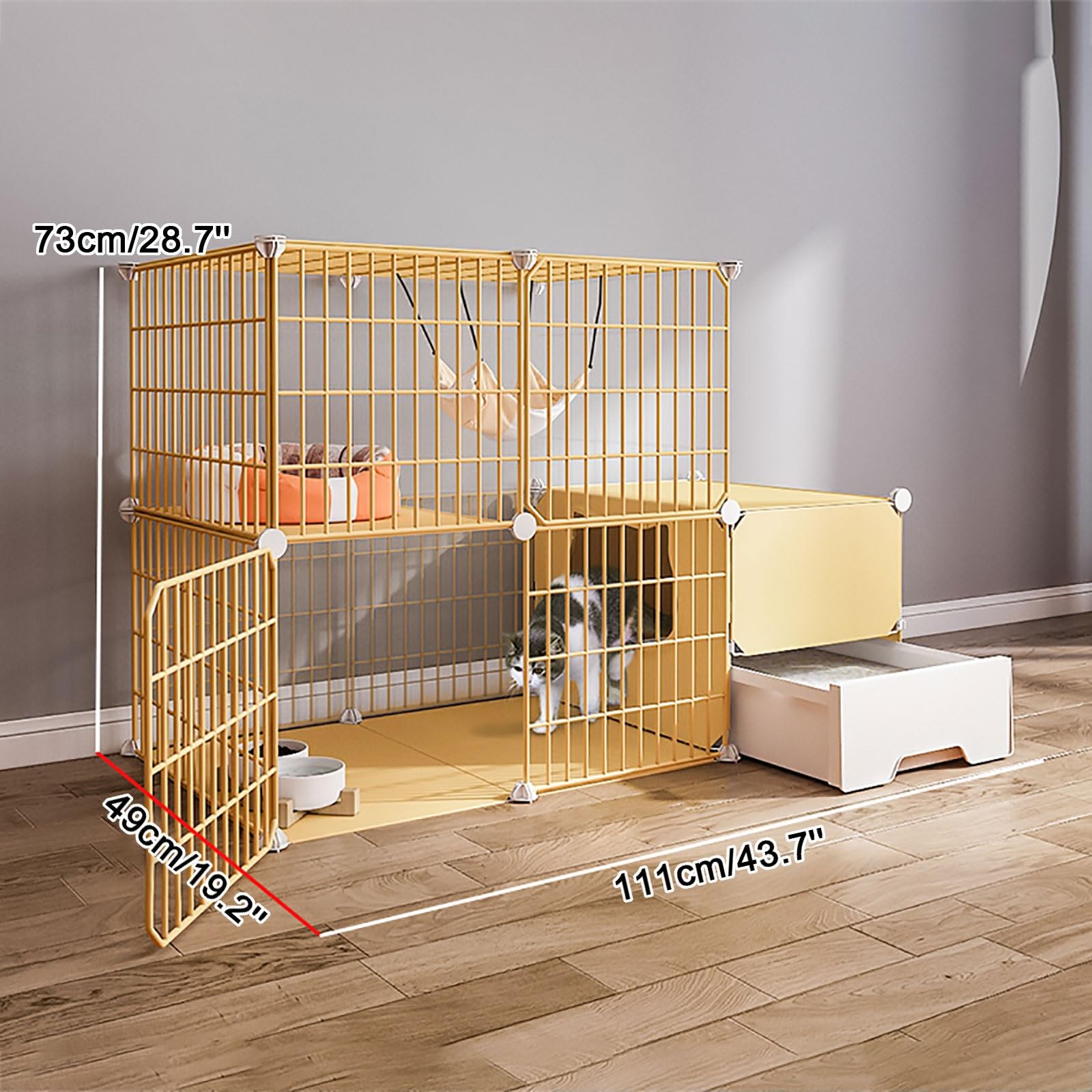 Gabbie per Gatti da Interno Fai da Te per Gatti, Cuccia per Gatti, recinto per Animali Domestici, Cuccia per Gatti, Gabbia in Metallo Staccabile per Piccoli Animali, per Piccoli Animali Dome