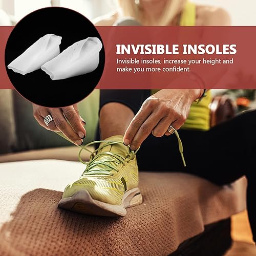 Miniatura 2 de EXCEART Plantillas de aumento de altura de silicona para mujeres y hombres, almohadillas invisibles de gel suave para levantamiento de talón,
