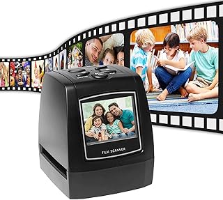 Jectse Film and Slide Scanner with 2.36in TFT LCD Screen, Converts Negatives and Slides Into 5MP JPEG Digital Photos, CMOS Slide Scanner for 35mm/135mm Color Black White