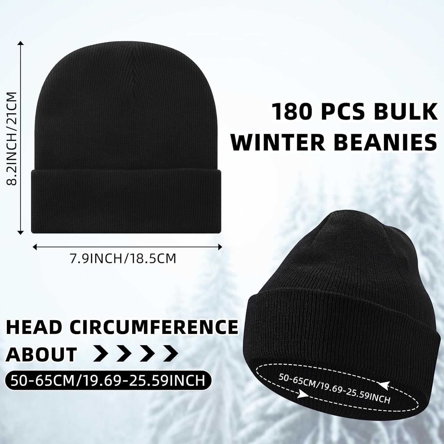 Toulite Bulk Winter Beanies for Homeless Donation Unisex Warm Knitted Beanie Hats Skull Cap - Image 2