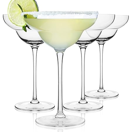 Amazon.com | Margarita Glasses Set of 4 (12 oz) – Hand-Blown Cocktail ...